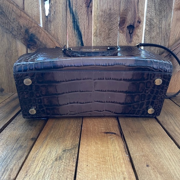 Michael Kors Brown Snakeskin Texture Handbag Purse - Picture 8 of 8